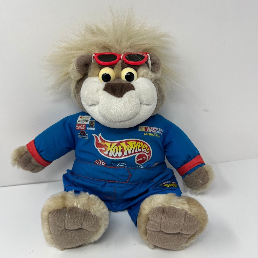 Hot‎ Wheels Racing Talking Lion Nascar Suit Plush Stuffed Animal 12 inch Mattel